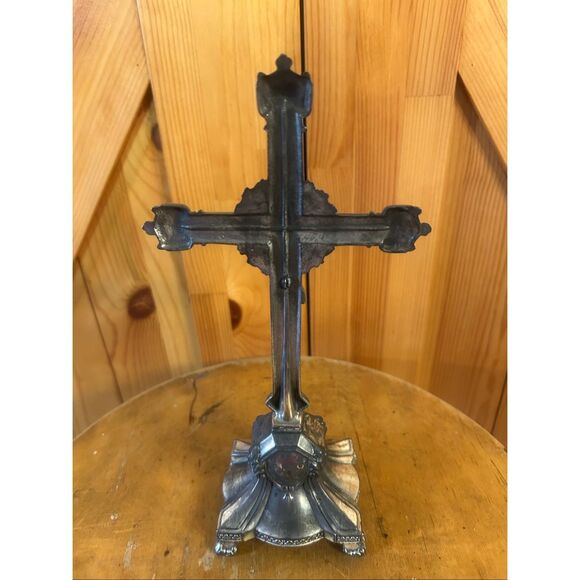 BC Catholic Metal Standing Crucifix, Jesus Christ Cross for Altar (5766) - Picture 3 of 8